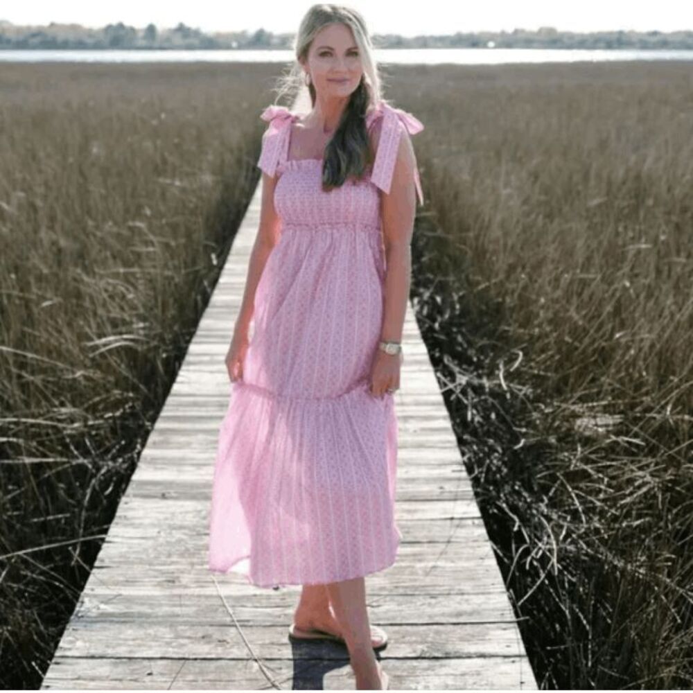 Tuckernuck x Cameron Eubanks Love Letters Chalmers Pink Midi Dress Size‎ Medium